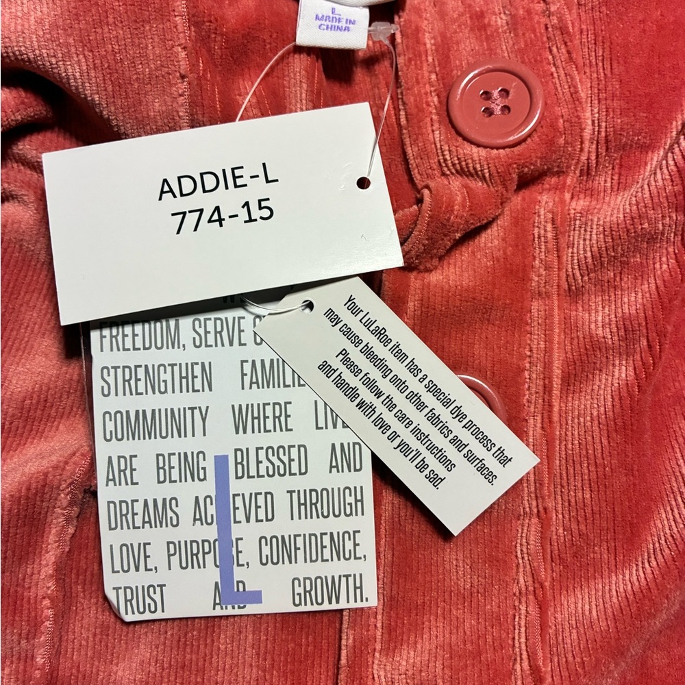 LuLaRoe Vibrant Coral  Button-Front  Skirt - Picture 3 of 3